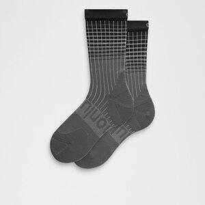 Lululemon Womens Power Stride Crew Sock *Reflective, Medium, BLK/TVSG/VPOR - NWT